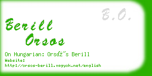 berill orsos business card
